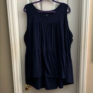 Crown & Ivy Dark Blue Sleeveless Tank Top